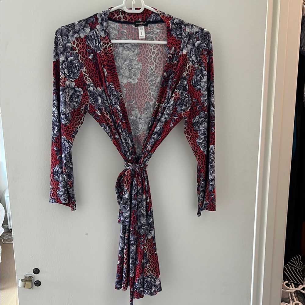Floral and Leopard Print Women's Robe